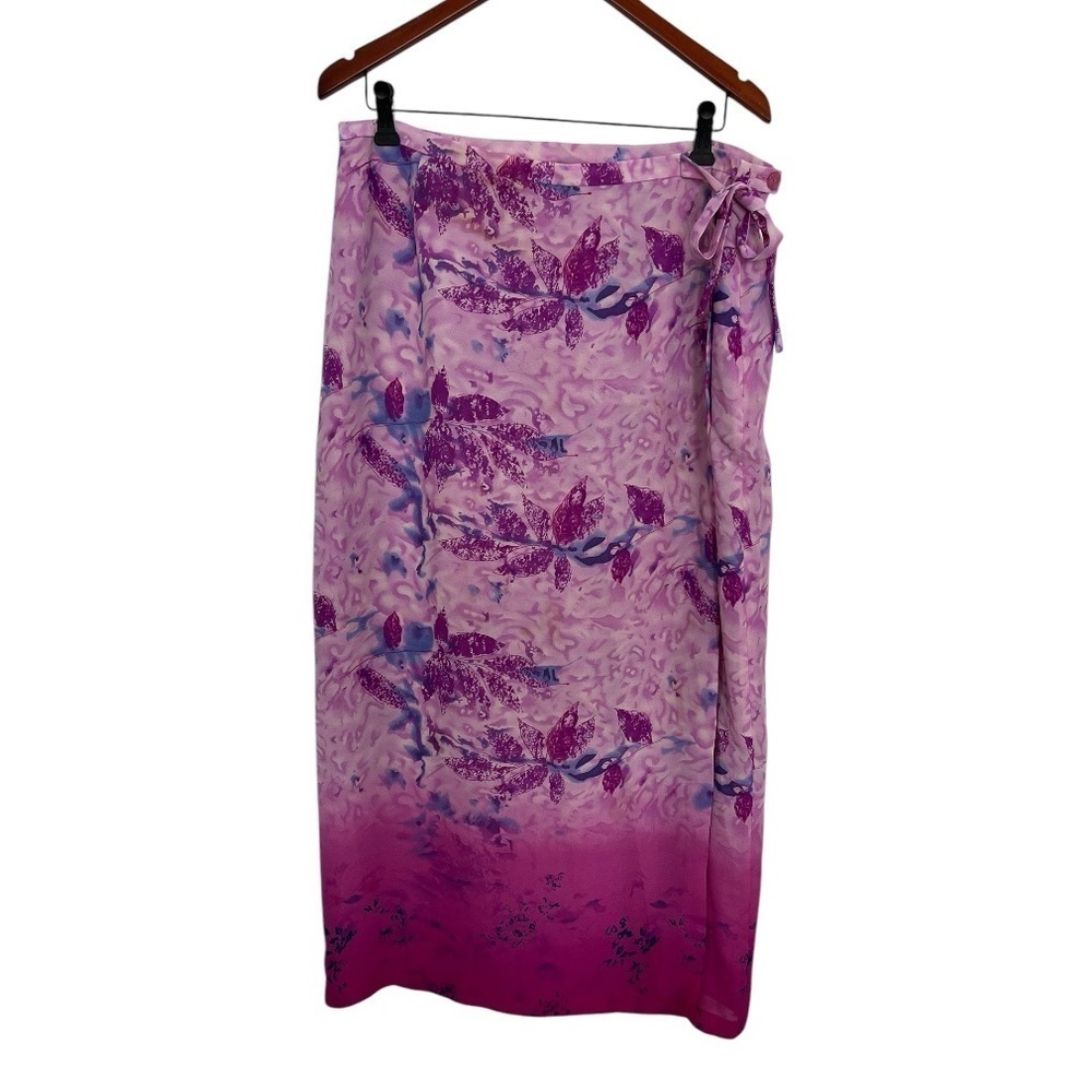nygärd Collection Pink skirt Wrap bow floral patterns SZ 16 - Picture 2 of 8